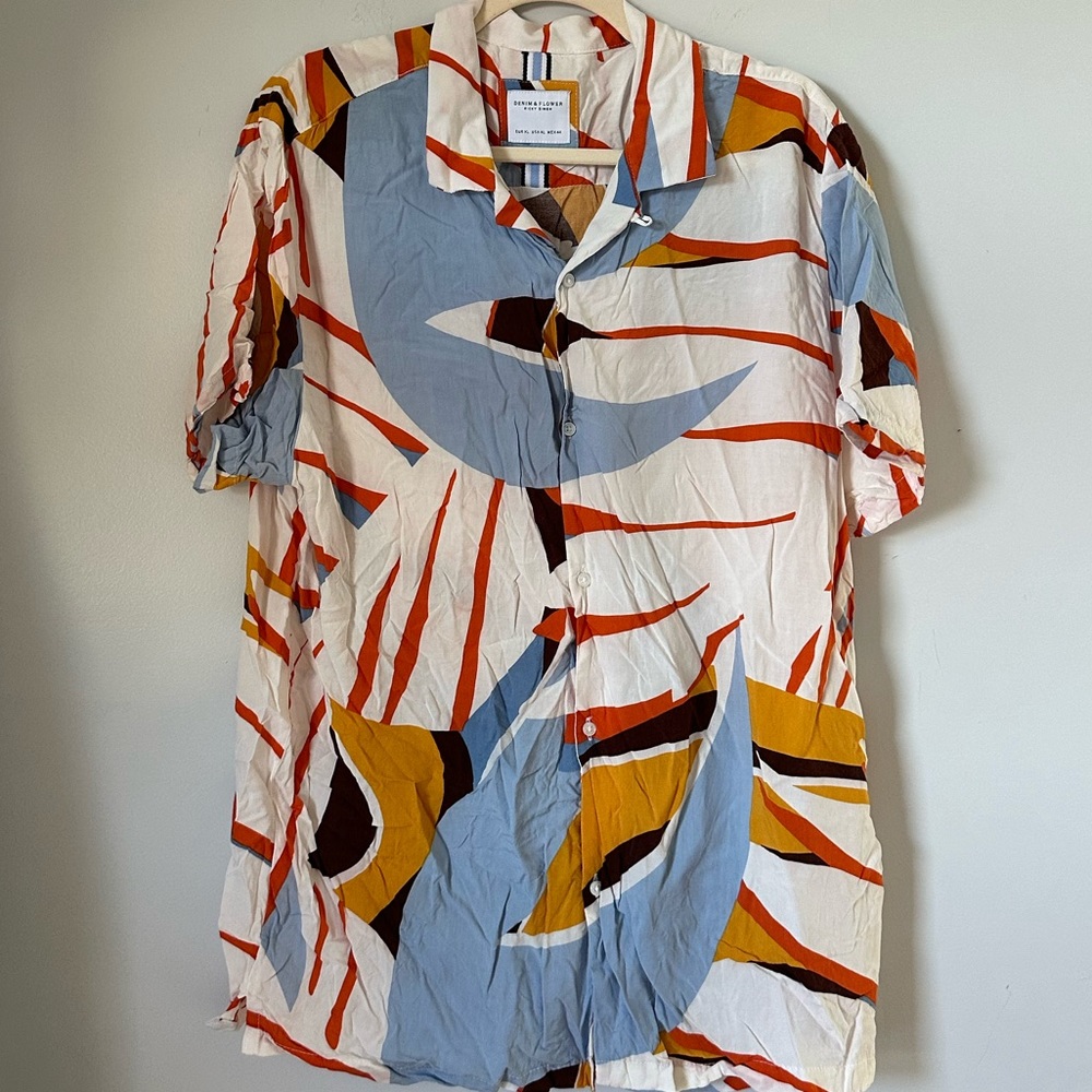 Abstract print aloha shirt